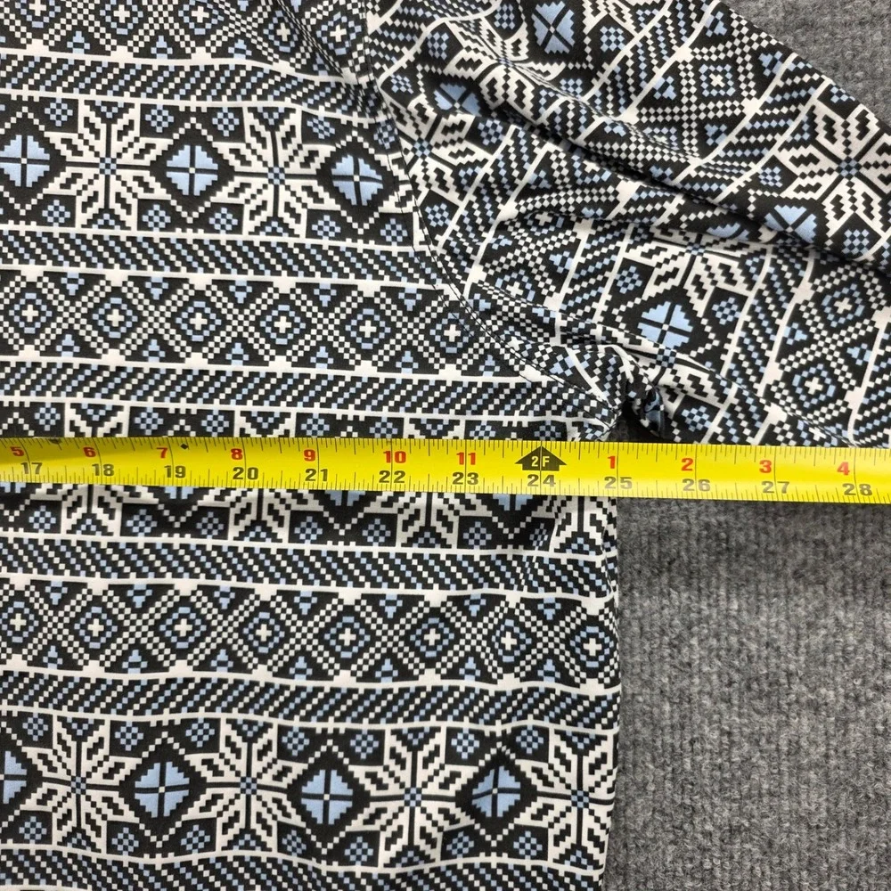 Good Good Golf Mens 2XL Quarter Zip Pullover Blue Black Snowflake Print